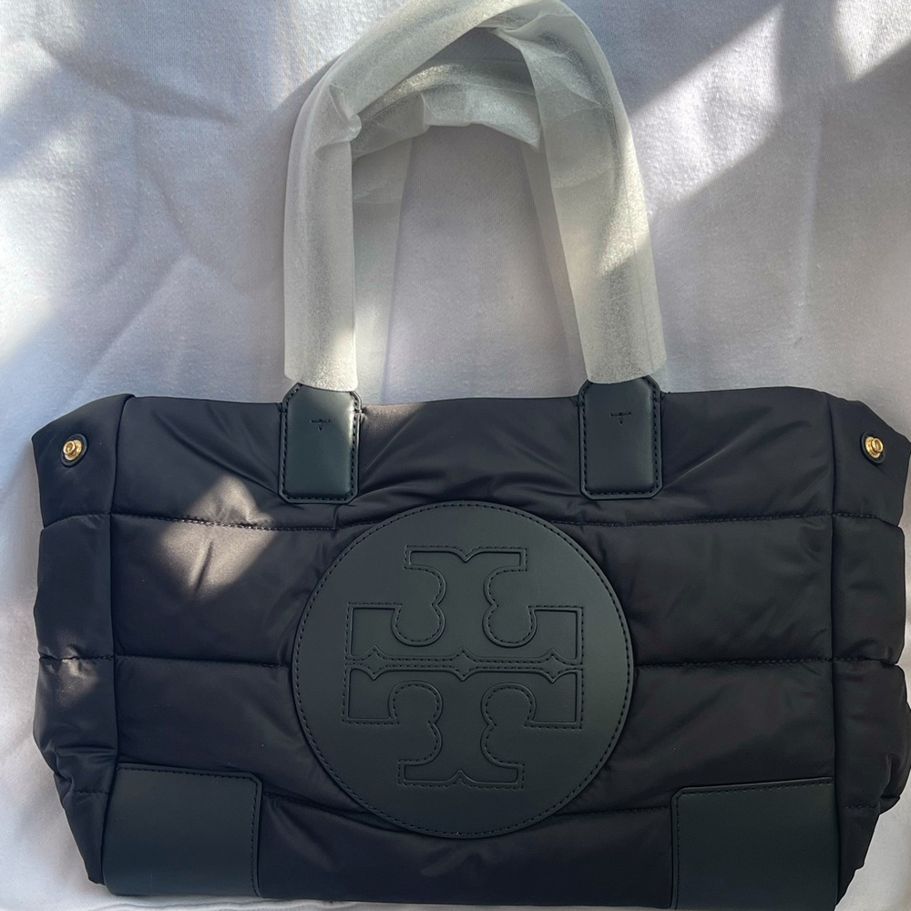TORY BURCH ELLA MINI PUFFER TOTE (BLACK)